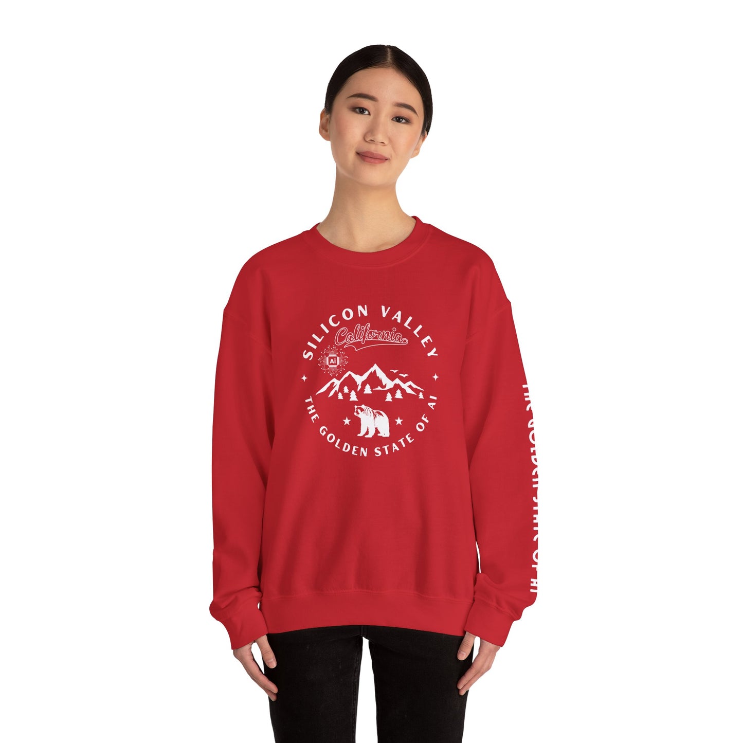 Silicon Valley CA The Golden State of AI - Crewneck Unisex Sweatshirt