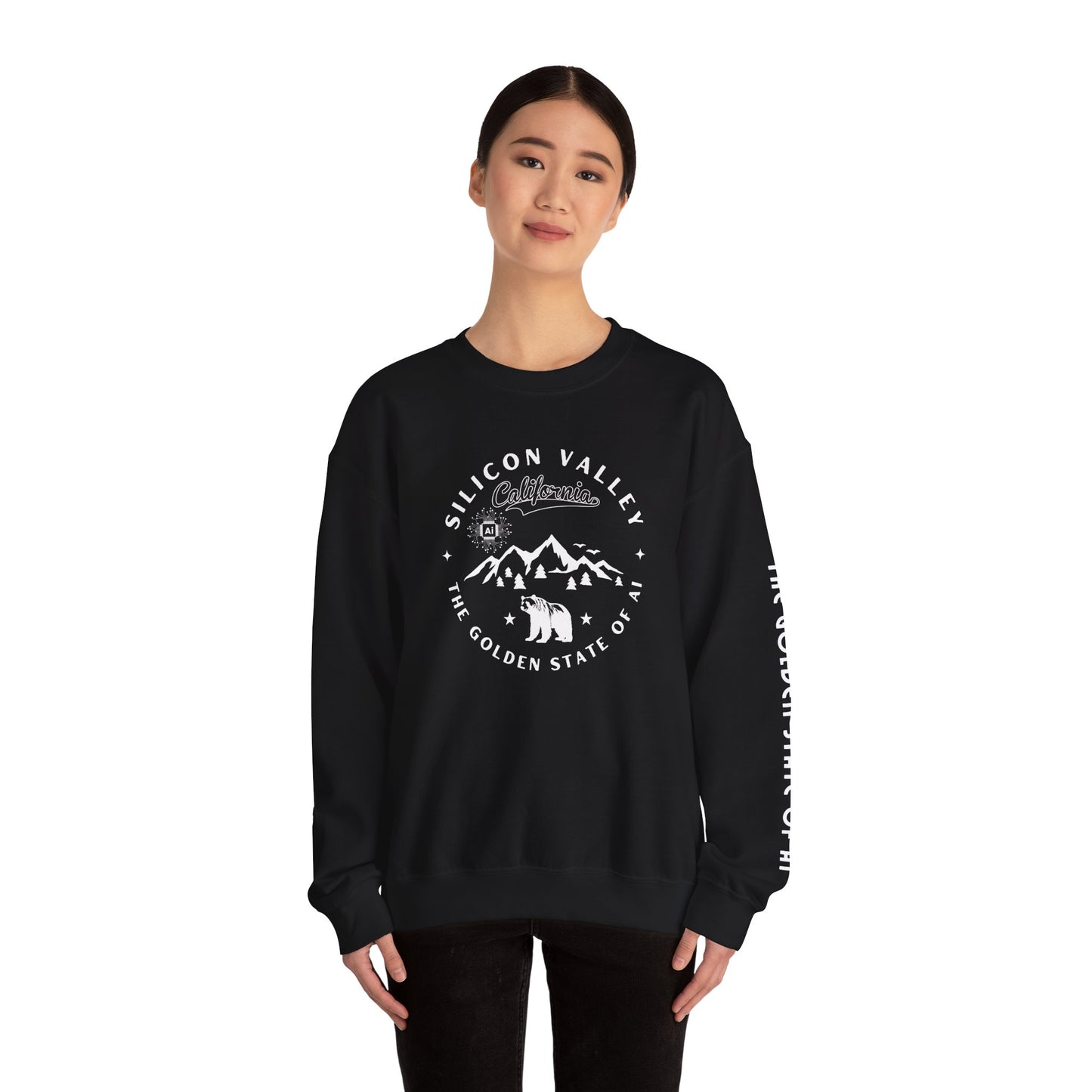 Silicon Valley CA The Golden State of AI - Crewneck Unisex Sweatshirt