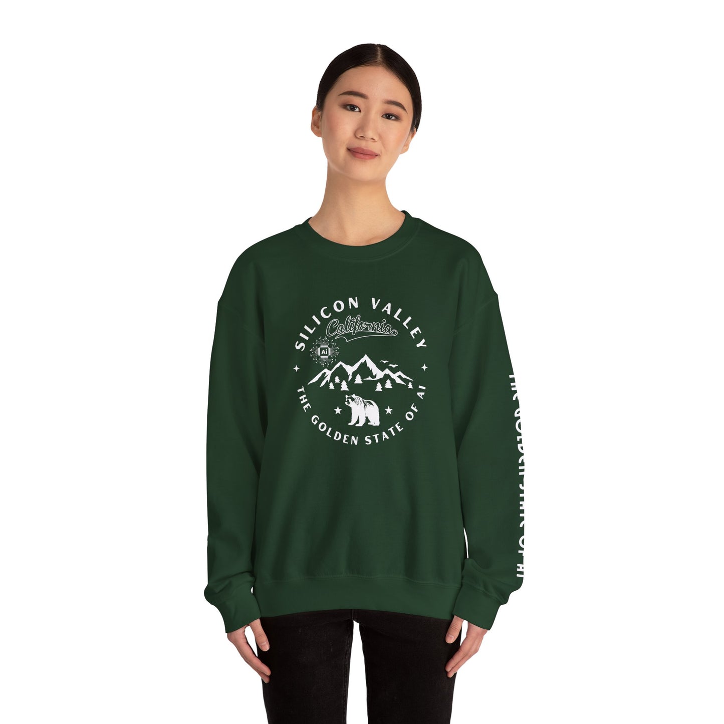 Silicon Valley CA The Golden State of AI - Crewneck Unisex Sweatshirt