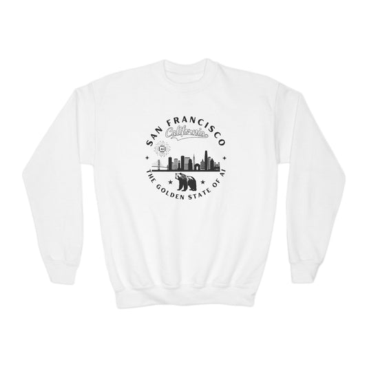 San Francisco CA The Golden State of AI Youth Crewneck