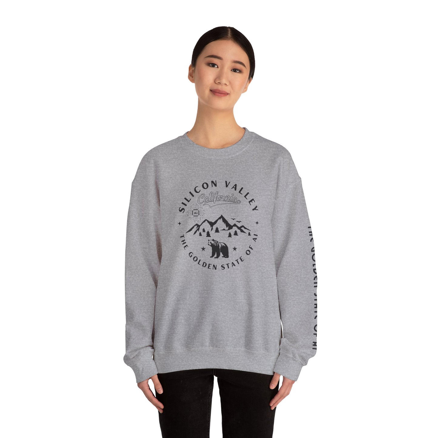 Silicon Valley CA The Golden State of AI - Crewneck Unisex Sweatshirt