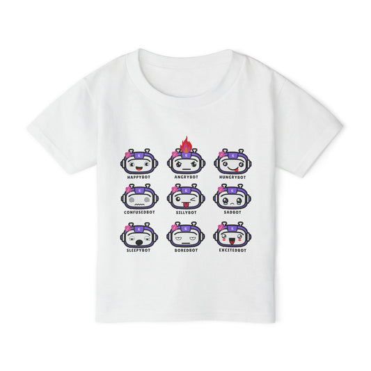 Toddler Robot Emotions (Girl) Short Sleeve Tee