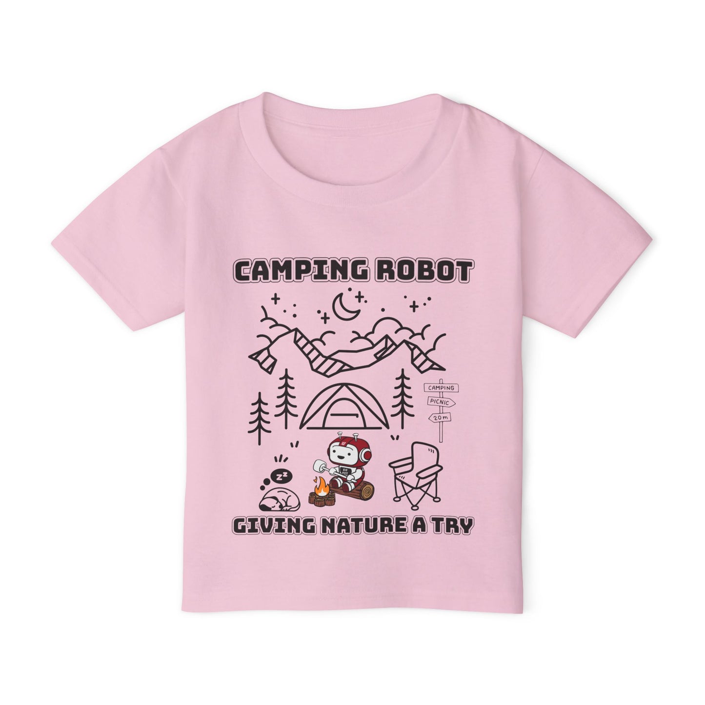 Camping Robot Toddler Tee Shirt