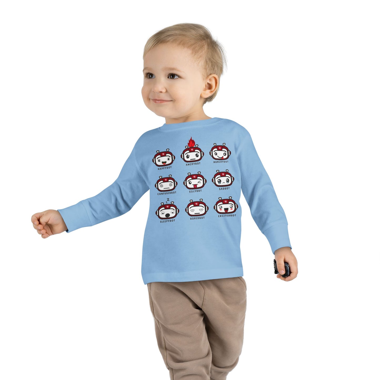 Toddler Robot Emotions Long Sleeve Tee