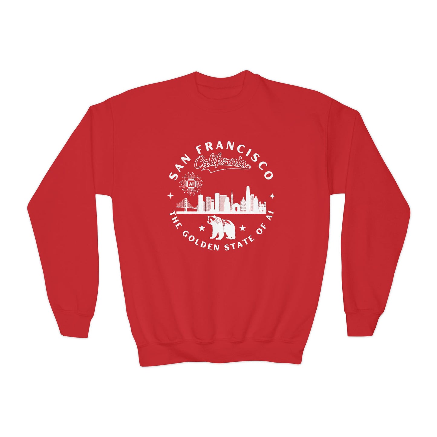 San Francisco CA The Golden State of AI Youth Crewneck