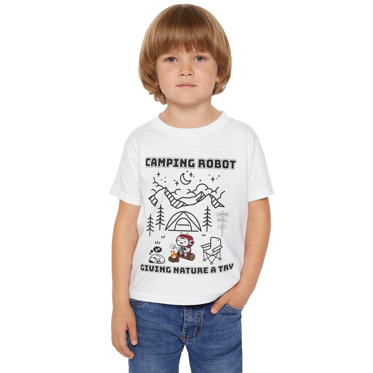 Camping Robot Toddler Tee Shirt