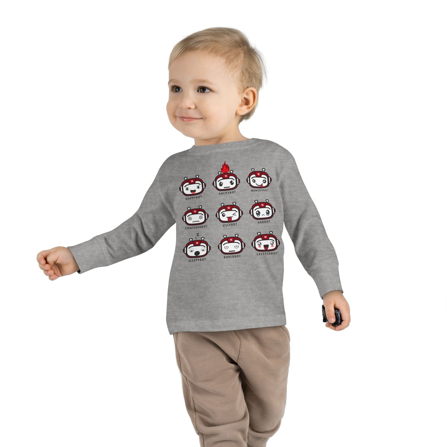 Toddler Robot Emotions Long Sleeve Tee