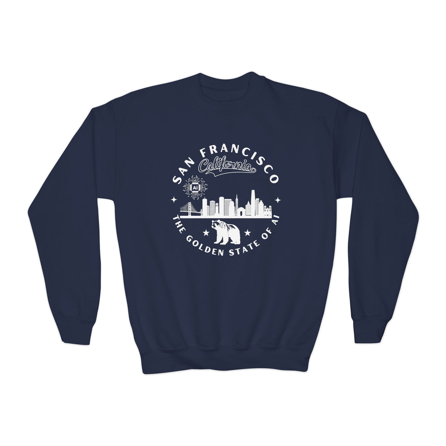 San Francisco CA The Golden State of AI Youth Crewneck