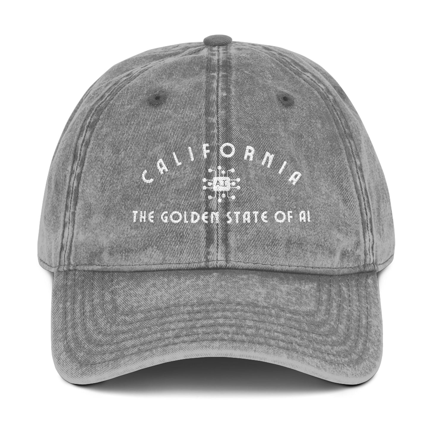 California Golden State of AI Vintage Cap - Embroidered Adjustable Baseball Hat
