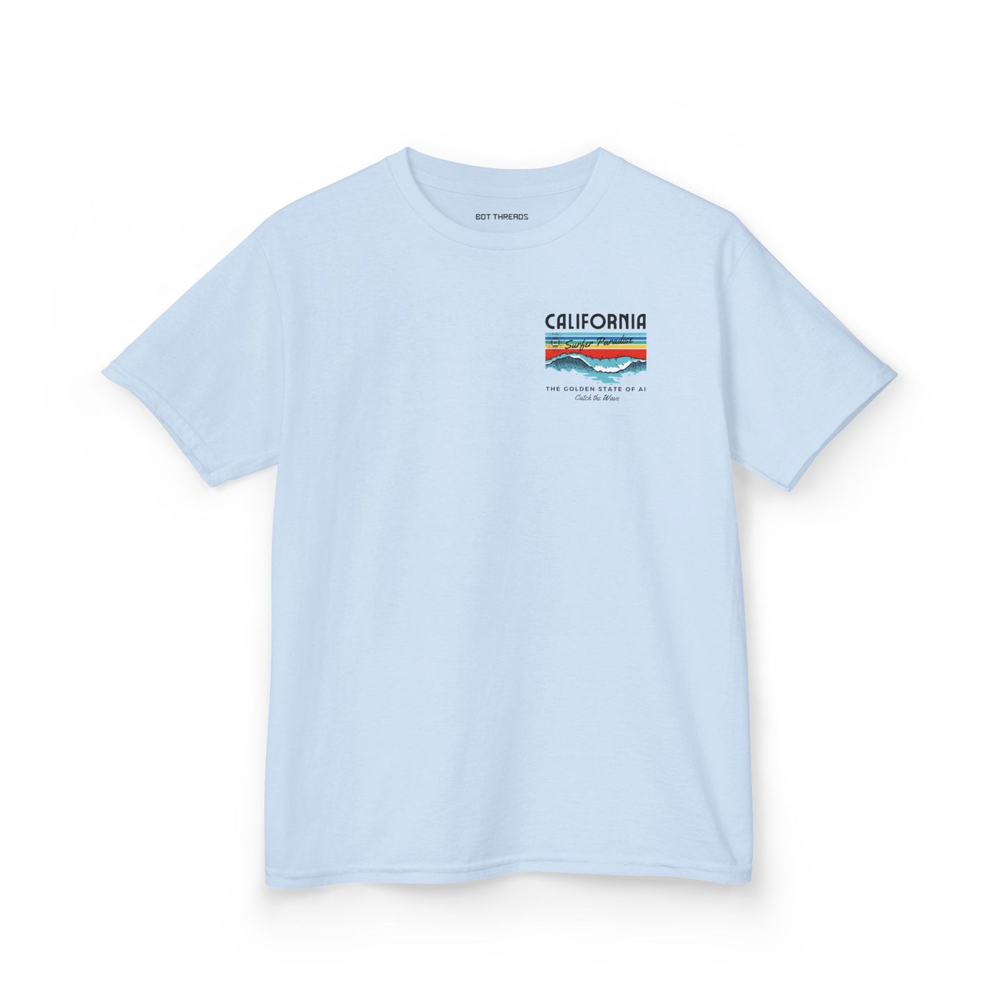 Catch the Wave CA Golden State of AI Themed Kids Heavy Cotton Tee
