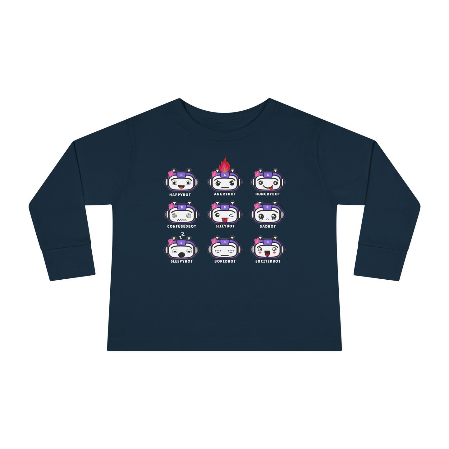 Toddler Robot Emotions (Girl) - Long Sleeve Tee