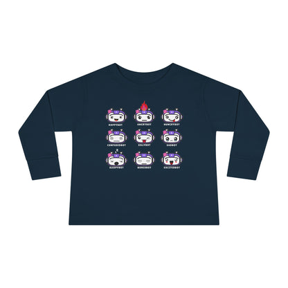 Toddler Robot Emotions (Girl) - Long Sleeve Tee