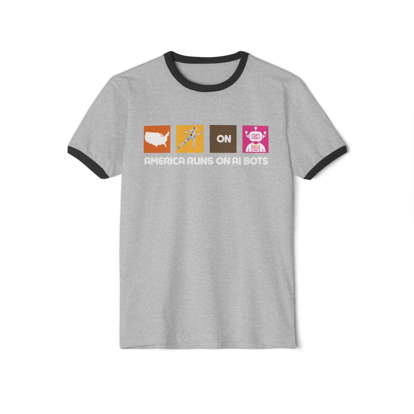 America Runs on AI Bots - Retro Unisex Tee