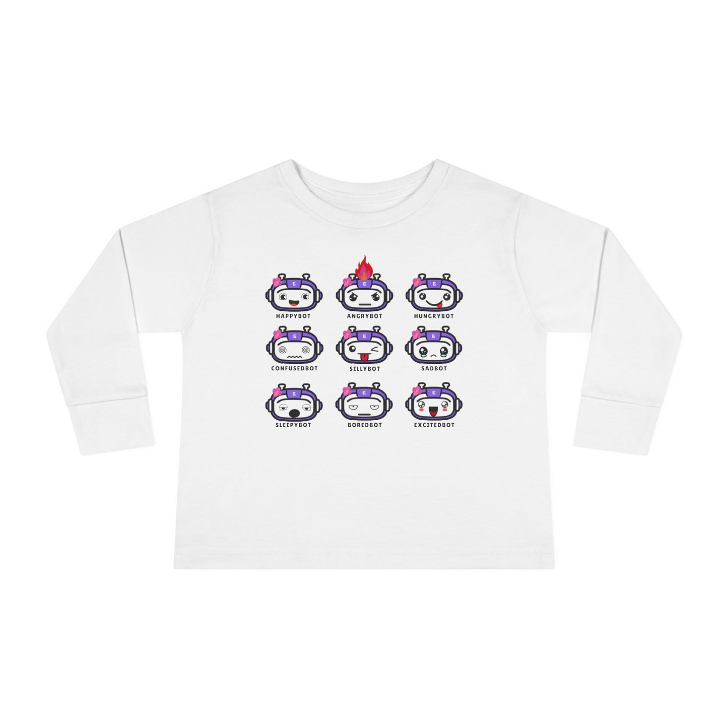 Toddler Robot Emotions (Girl) - Long Sleeve Tee