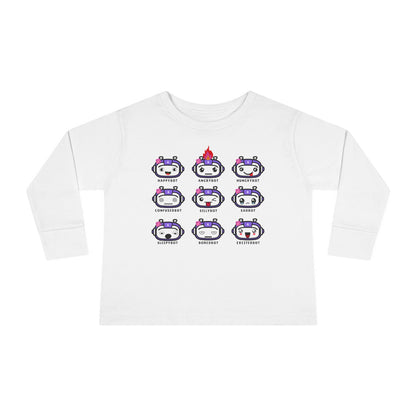 Toddler Robot Emotions (Girl) - Long Sleeve Tee
