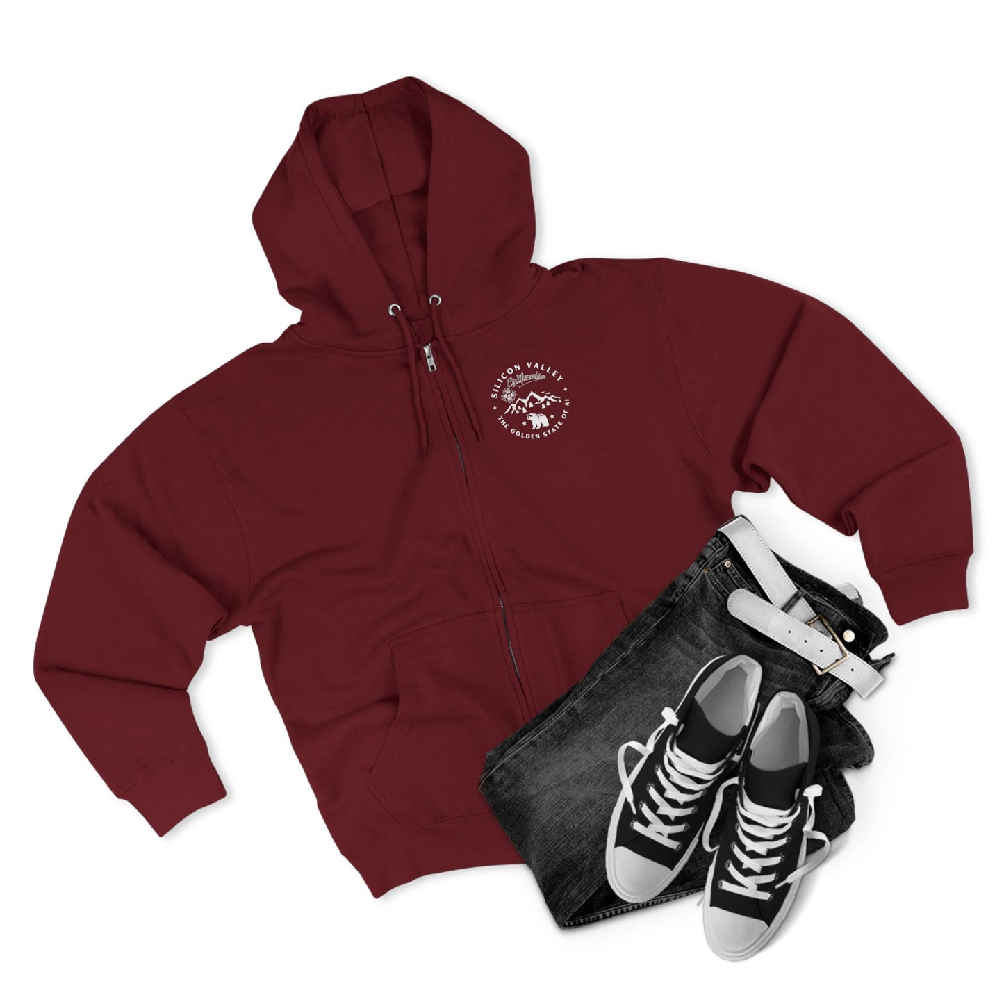 Silicon Valley CA The Golden State of AI - Unisex Zip Hoodie