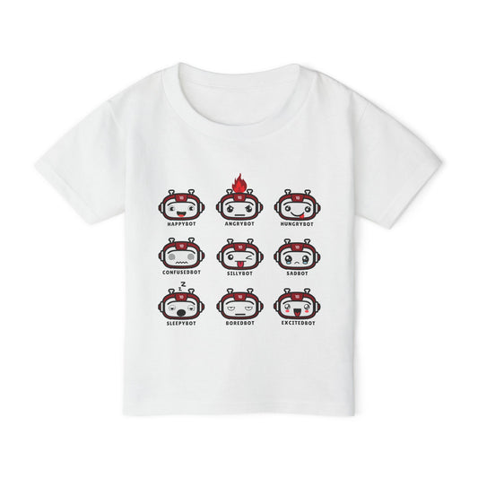 Toddler Robot Emotions Short Sleeve Tee