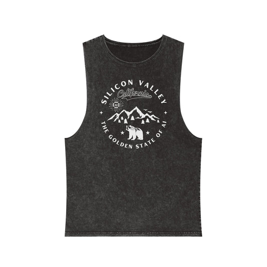 Silicon Valley CA The Golden State of AI - Unisex Stonewash Tank Top