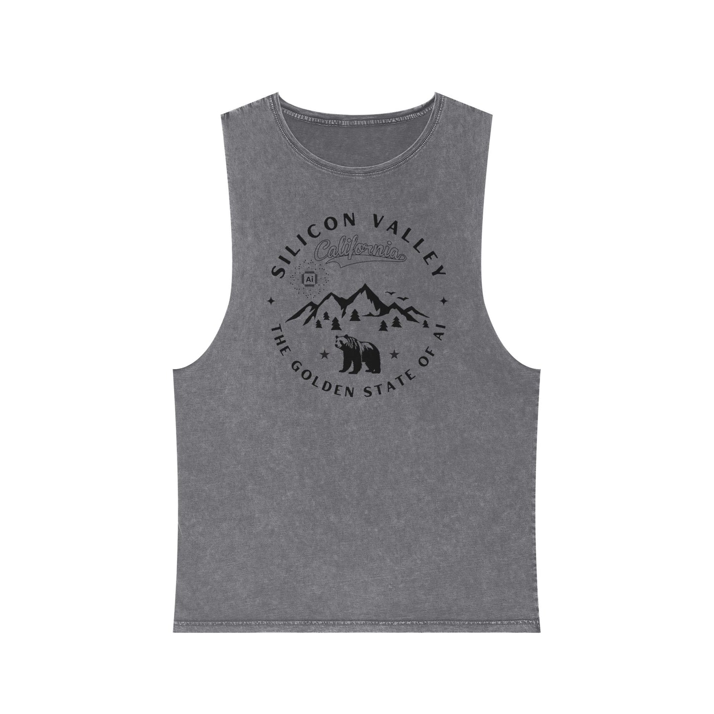 Silicon Valley CA The Golden State of AI - Unisex Stonewash Tank Top
