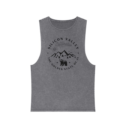 Silicon Valley CA The Golden State of AI - Unisex Stonewash Tank Top