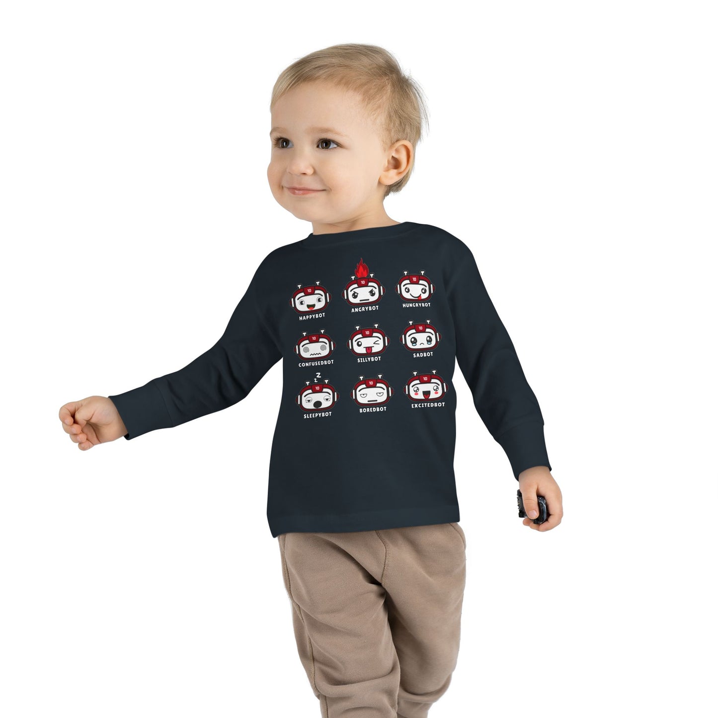 Toddler Robot Emotions Long Sleeve Tee
