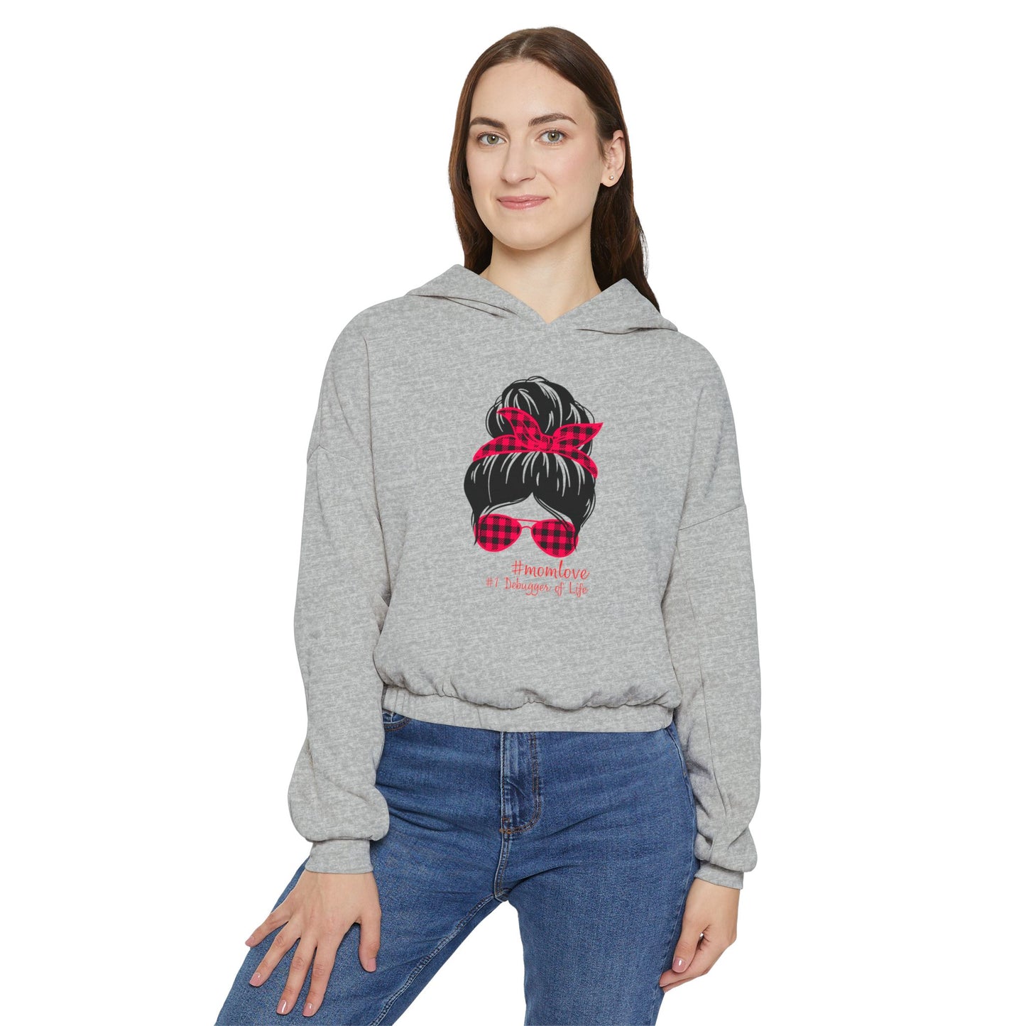 #MomLove #1 Debugger of Life - Women's Cinched Bottom Hoodie