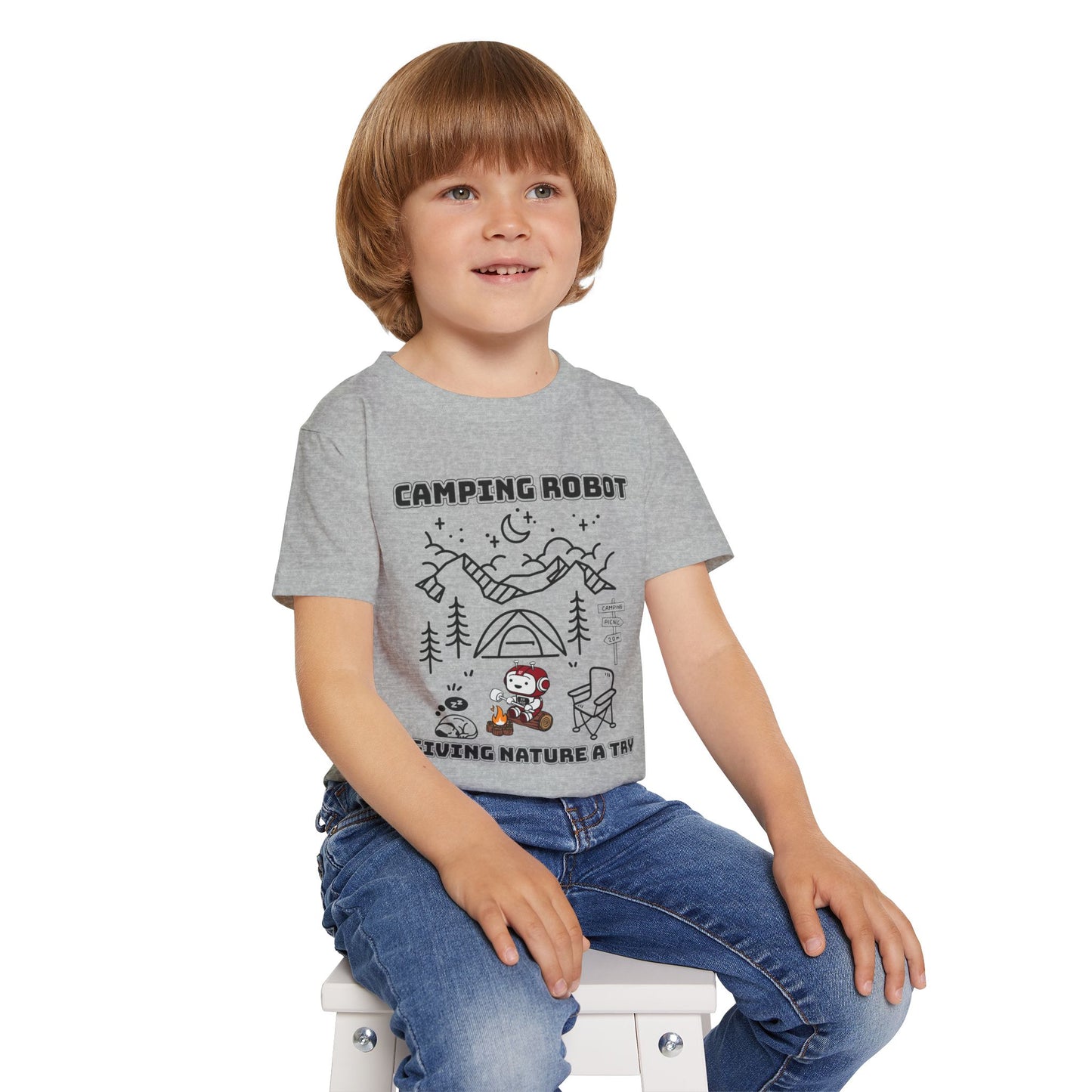 Camping Robot Toddler Tee Shirt