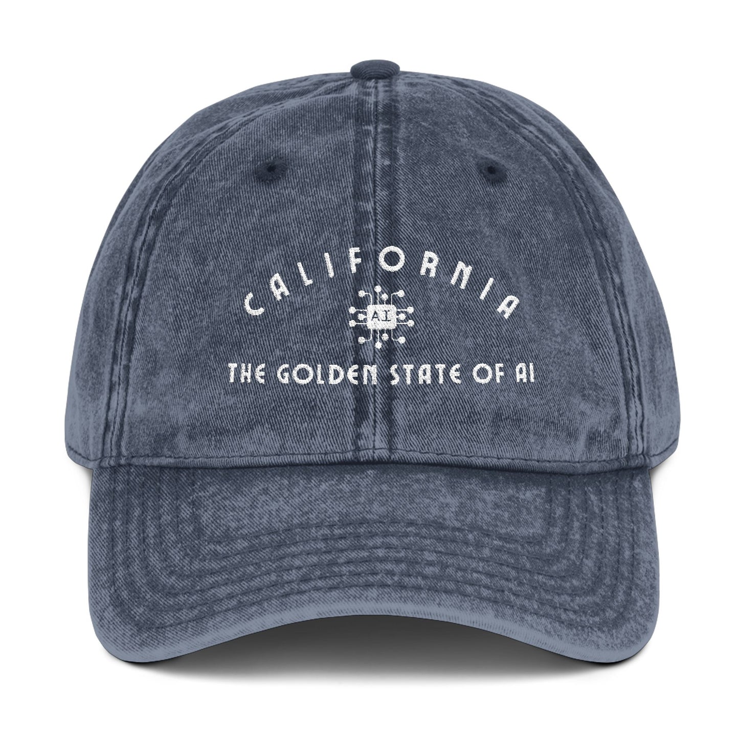California Golden State of AI Vintage Cap - Embroidered Adjustable Baseball Hat