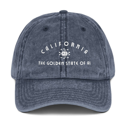 California Golden State of AI Vintage Cap - Embroidered Adjustable Baseball Hat