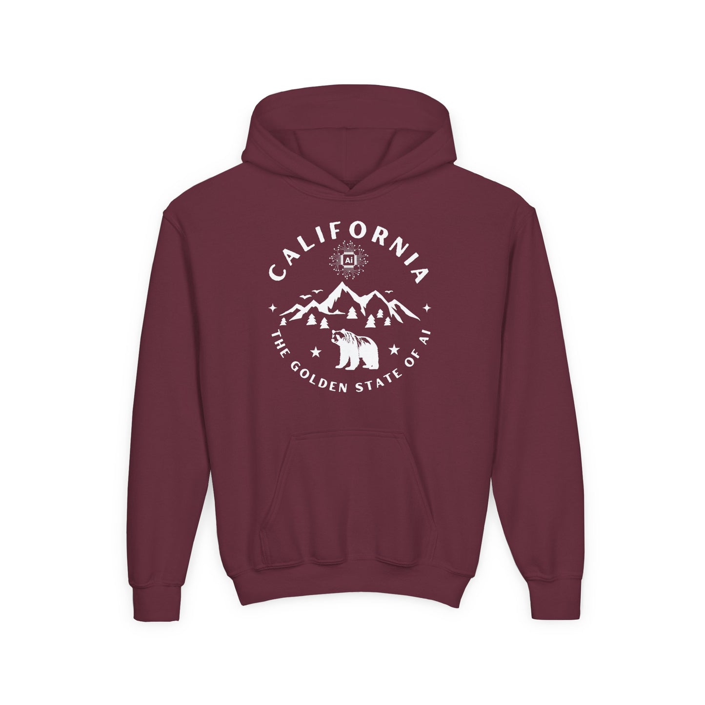 California The Golden State of AI Youth Hoodie