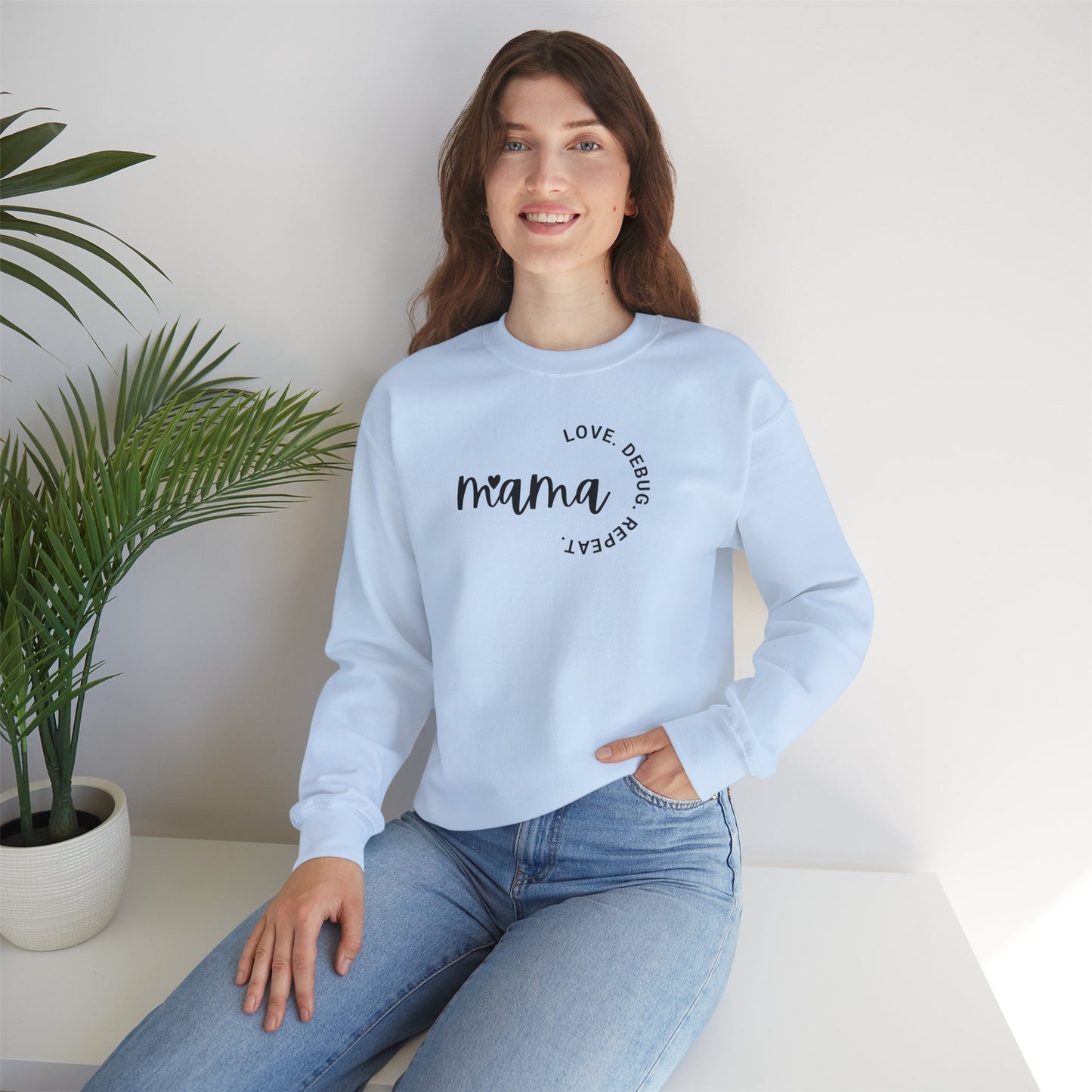 Love. Debug. Repeat. - Cozy Crewneck Sweatshirt