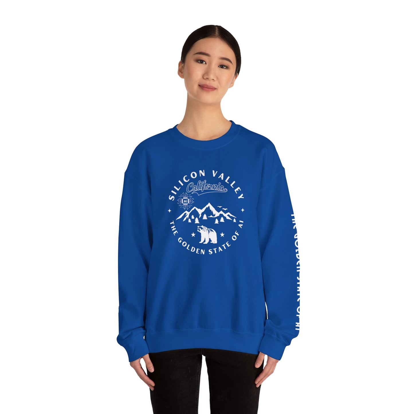 Silicon Valley CA The Golden State of AI - Crewneck Unisex Sweatshirt