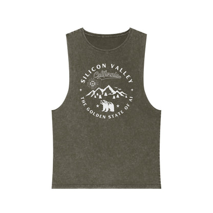 Silicon Valley CA The Golden State of AI - Unisex Stonewash Tank Top