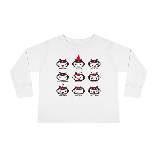 Toddler Robot Emotions Long Sleeve Tee