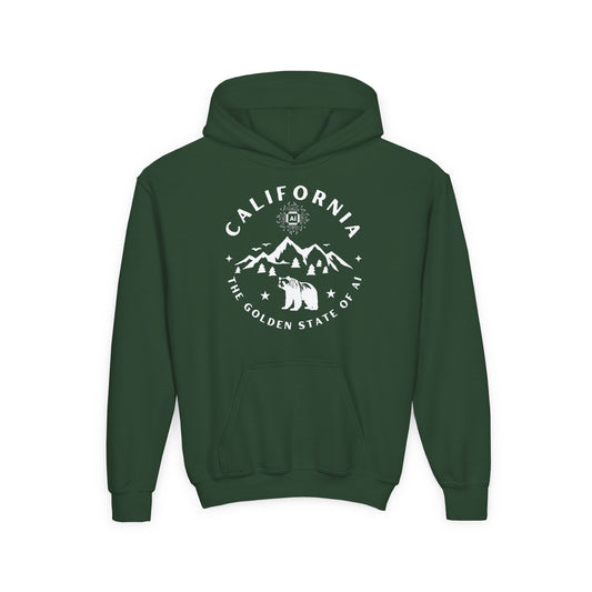 California The Golden State of AI Youth Hoodie