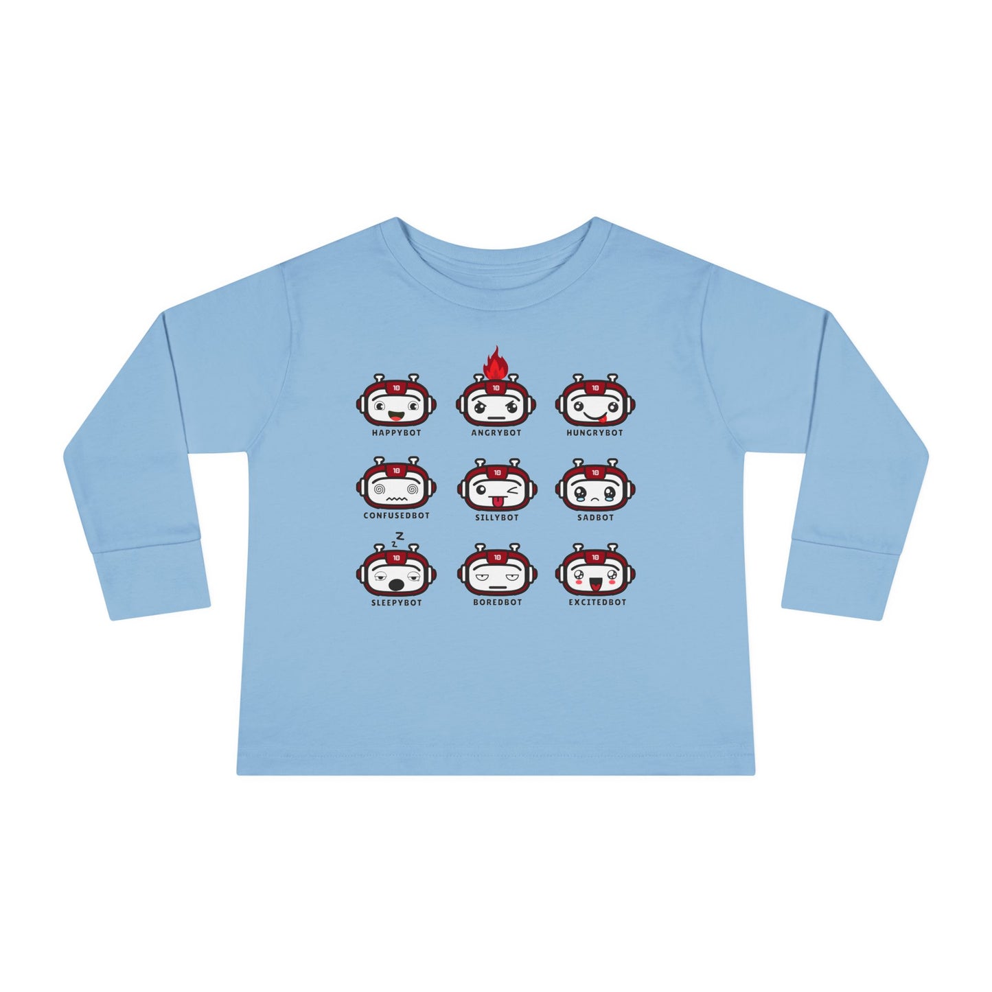 Toddler Robot Emotions Long Sleeve Tee