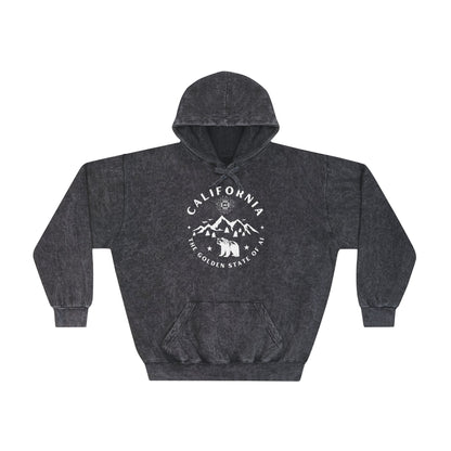 California Golden State of AI Mineral Wash Hoodie - Cozy Graphic Sweatshirt