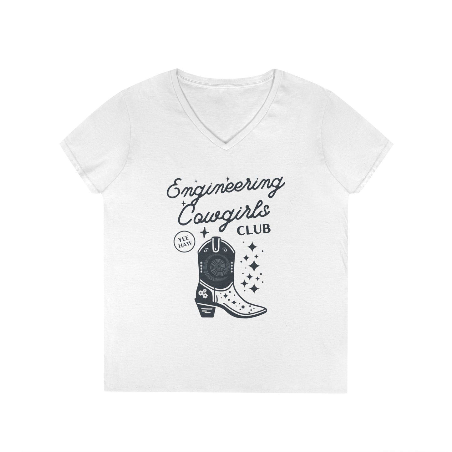 Engineering Cowgirls Club V-Neck T-Shirt - Empowering Design for STEM Enthusiasts
