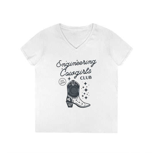 Engineering Cowgirls Club V-Neck T-Shirt - Empowering Design for STEM Enthusiasts