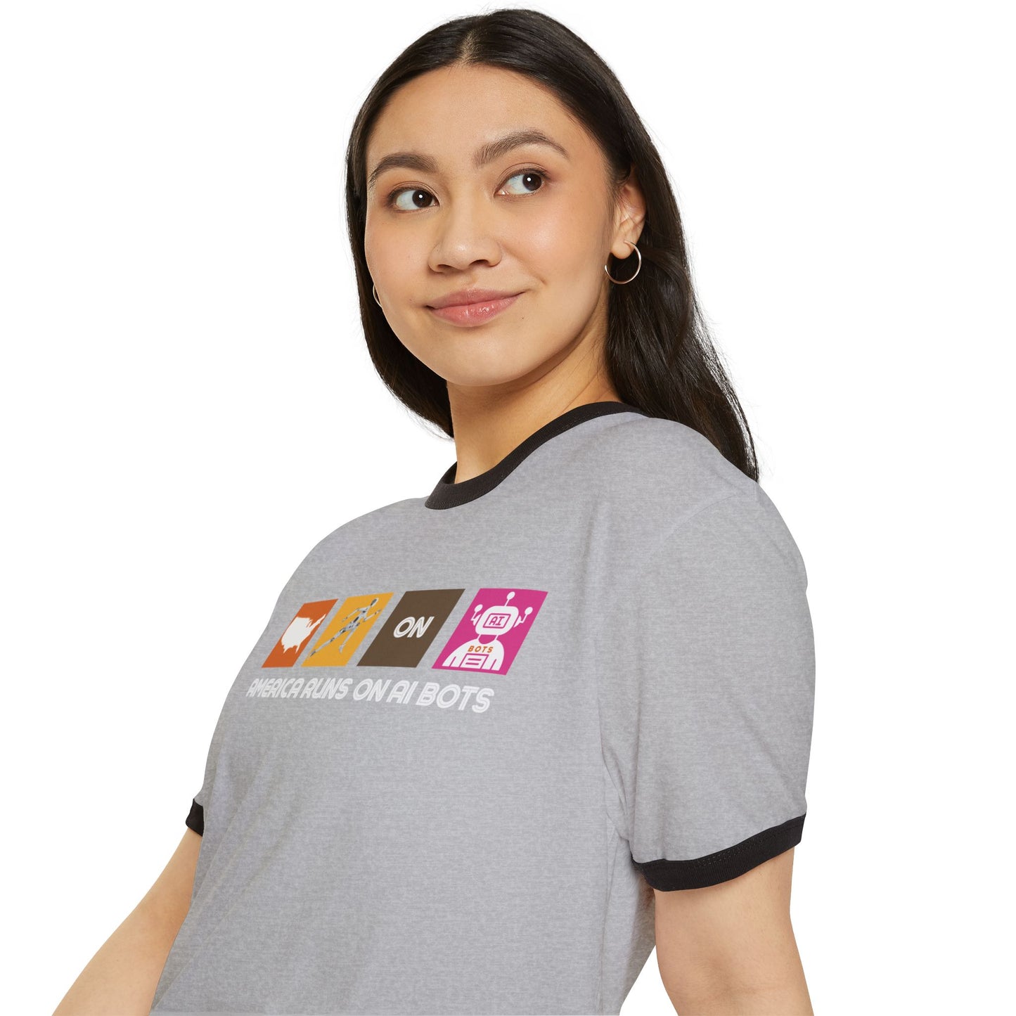 America Runs on AI Bots - Retro Unisex Tee