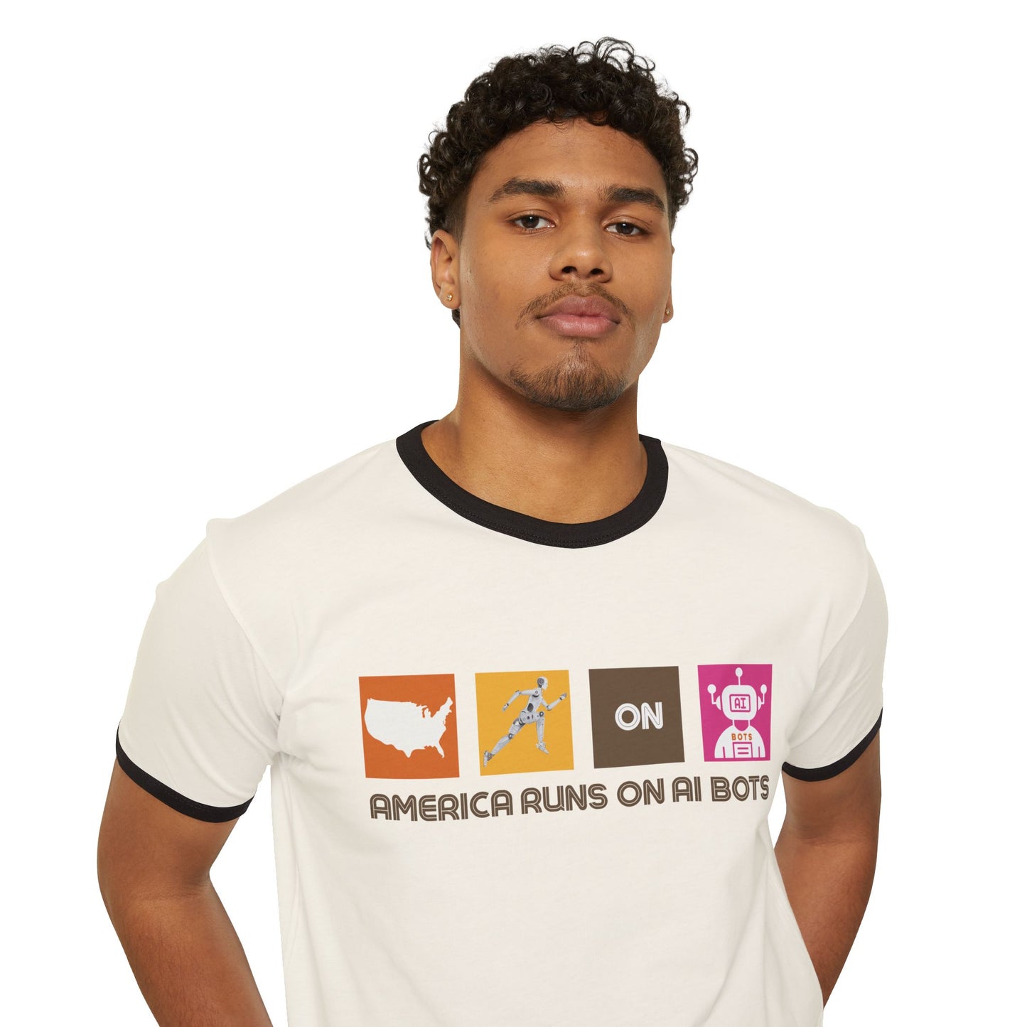 America Runs on AI Bots - Retro Unisex Tee