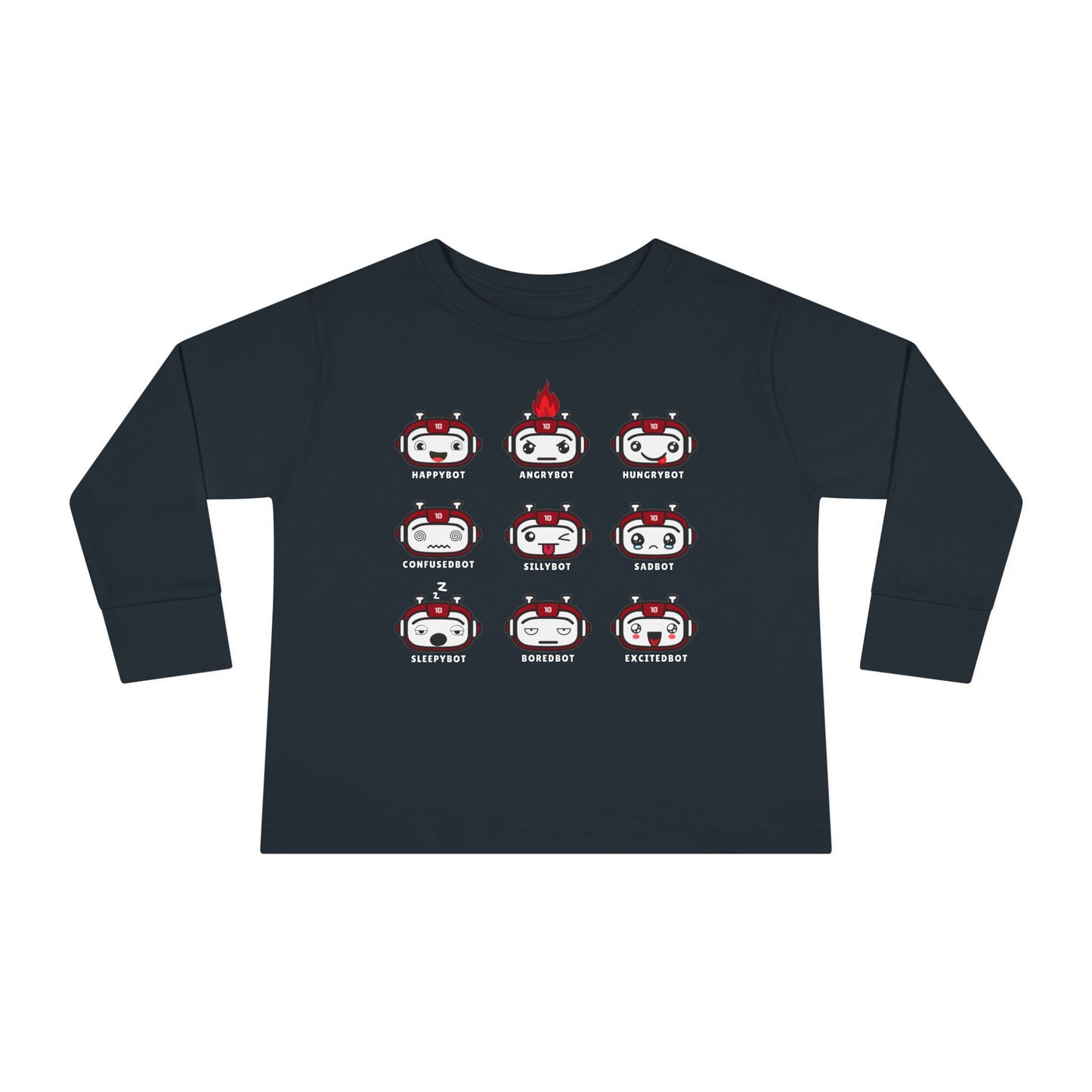 Toddler Robot Emotions Long Sleeve Tee