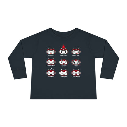 Toddler Robot Emotions Long Sleeve Tee