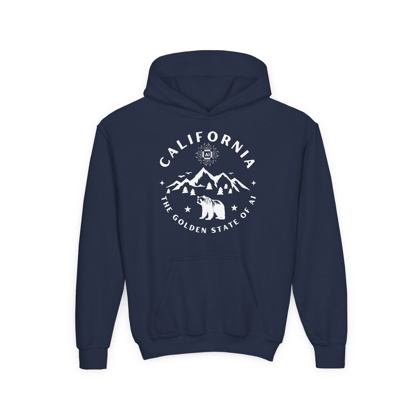 California The Golden State of AI Youth Hoodie