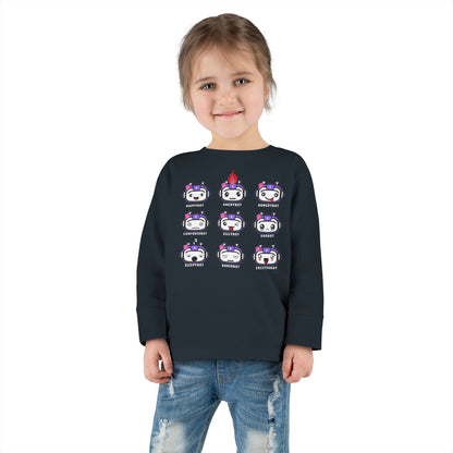 Toddler Robot Emotions (Girl) - Long Sleeve Tee