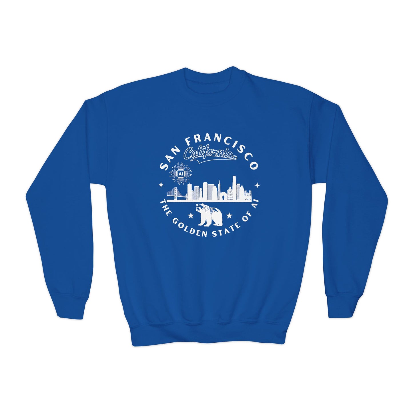 San Francisco CA The Golden State of AI Youth Crewneck