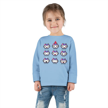 Toddler Robot Emotions (Girl) - Long Sleeve Tee