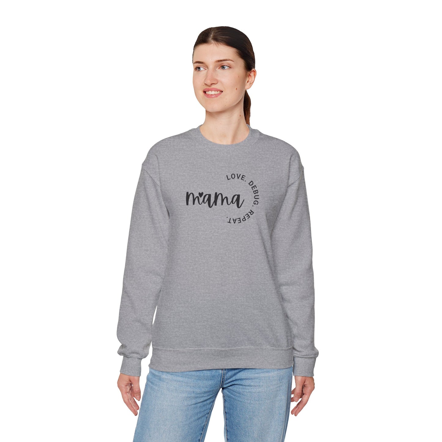 Love. Debug. Repeat. - Cozy Crewneck Sweatshirt