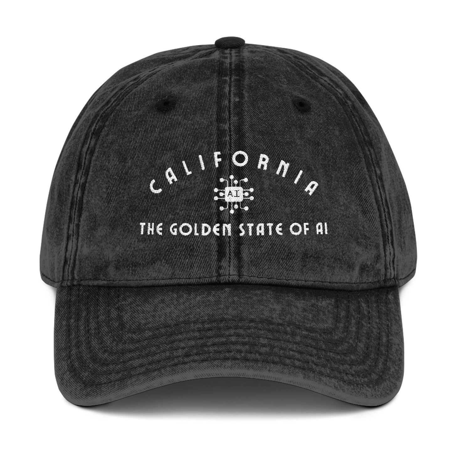 California Golden State of AI Vintage Cap - Embroidered Adjustable Baseball Hat