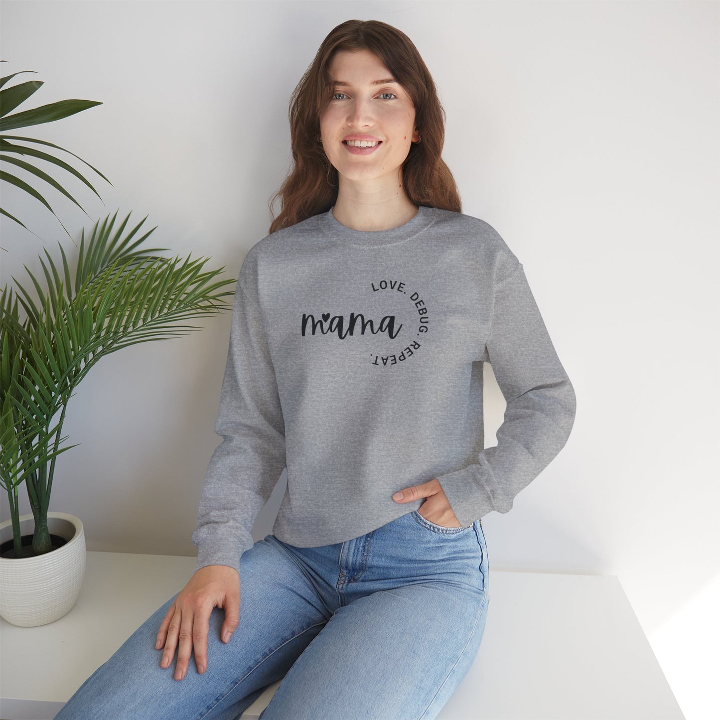 Love. Debug. Repeat. - Cozy Crewneck Sweatshirt